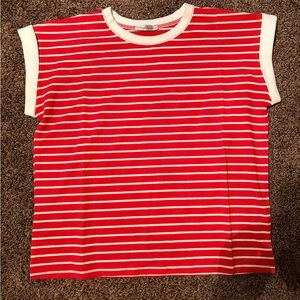 Zenana Red and White Striped Tee